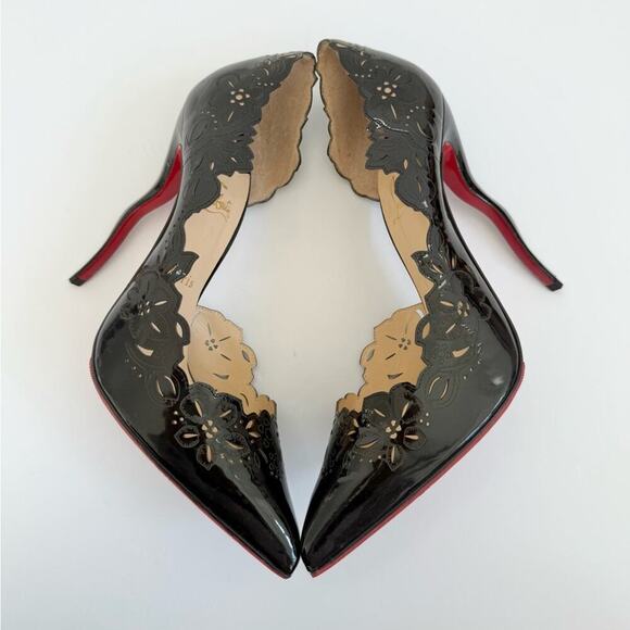 Christian Louboutin Black Heels with Red Soles - Picture 4 of 11